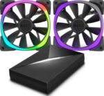 NZXT 140mm x2 Aer RGB LED Fans with HUE+ Controller (Bundle Pack) | RF-AR140-C1