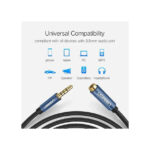 UGREEN 3.5mm Male to Female Extension Audio Cable - Nylon Braided,1.5M Black | 40674