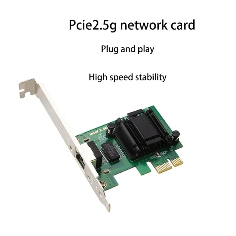 41aQe-UNkXL Intel I225 Chipset 2.5 Gigabit Ethernet PCI Express PCI-E Network Interface Card 10/100/1000/2500 Mbps RJ45 LAN Adapter