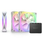 NZXT F120RGB Duo - 120mm Dual-sided RGB Fan - Triple Pack (White) w/RGB Controller