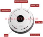 360 Degree  INFRARED SURVEILLANCE Camera - HD 2304×1926 P - Wi-Fi Globe Panoramic Camera - Fish eye - IR Night Vision Home Security Surveillance CCTV Cam