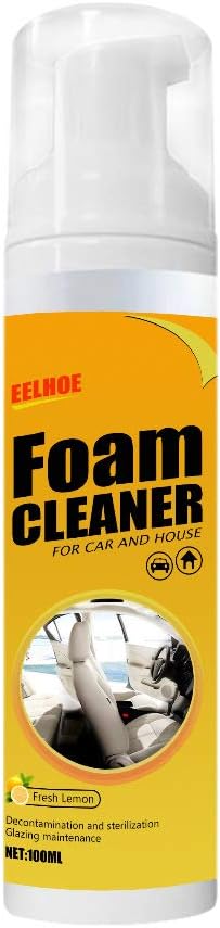 Eelhoe Multipurpose Foam Cleaner : 100ml , Lemon Scent  Powerful Decontamination Cleaner for Car and House , Safe for Cleaning Gaming Desks & Chairs .