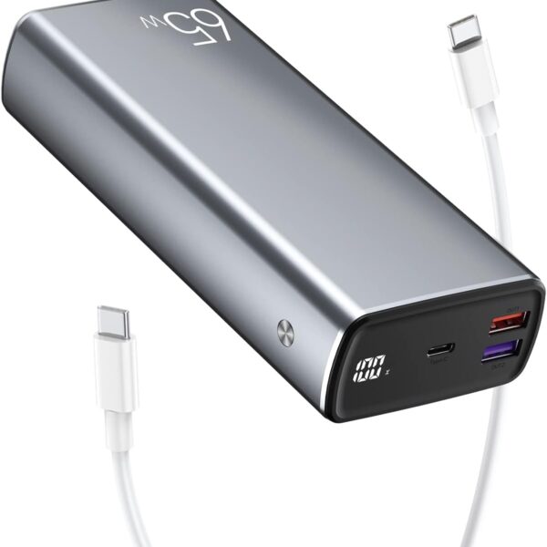 Portable Laptop Charger USB Power Bank  Portable Laptop Charger, PD 65W 30000mAh Power Bank USB C Fast Charging 3-Ports External Battery Pack Portable Charger Compatible with MacBook, , iPad, Tablets, iPhone, Galaxy, Android - UNIVERSAL COMPATIBILITY