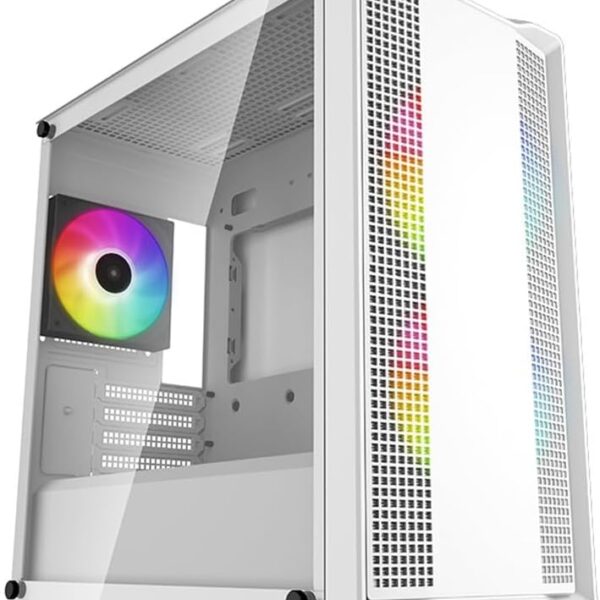 The CC360 M-ATX case offers new and experienced builders a perfect start with great component compatibility and high-quality features. Well equipped with 3 120mm ARGB fans, an airflow front panel, and a mesh top panel, the CC360 provides excellent airflow through the entire chassis. Enough space to support high-performance AIO liquid coolers with room for a 360mm radiator in front or a 240mm radiator on top. Cooling fan support for up to 6x 120mm or 4x 140mm. Install up to 2x 2.5” SSDs directly on the backplate and 2x 3.5” HDDs underneath the shroud in a removeable drive cage for adjustability. Easily access USB3.0, USB 2.0, and audio ports from the front I/O panel. Supports cpu coolers up to 165mm, GPUs up to 320mm, and PSUs up to 170mm.
