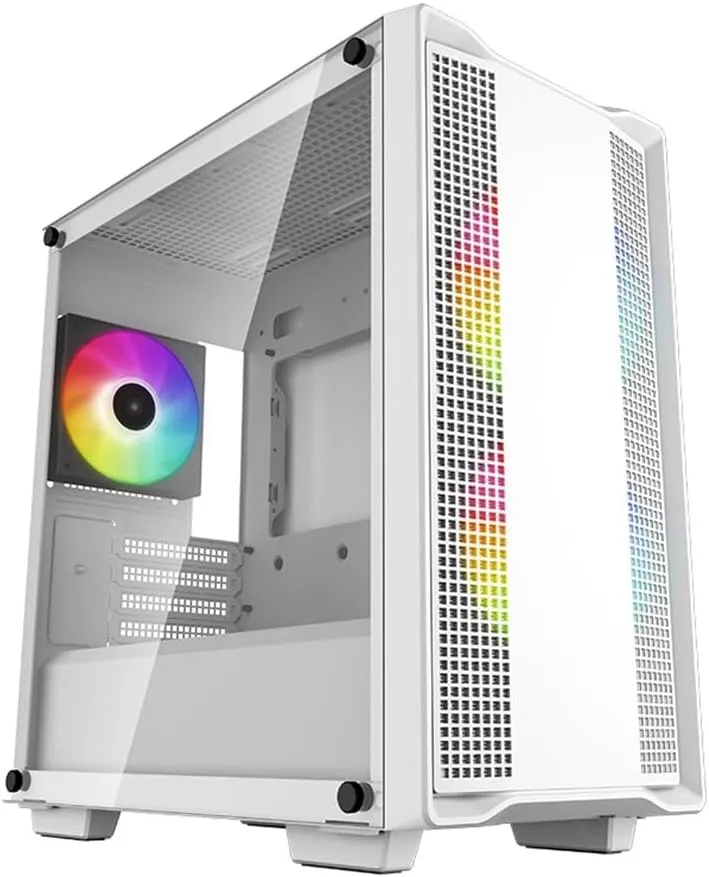 The CC360 M-ATX case offers new and experienced builders a perfect start with great component compatibility and high-quality features. Well equipped with 3 120mm ARGB fans, an airflow front panel, and a mesh top panel, the CC360 provides excellent airflow through the entire chassis. Enough space to support high-performance AIO liquid coolers with room for a 360mm radiator in front or a 240mm radiator on top. Cooling fan support for up to 6x 120mm or 4x 140mm. Install up to 2x 2.5” SSDs directly on the backplate and 2x 3.5” HDDs underneath the shroud in a removeable drive cage for adjustability. Easily access USB3.0, USB 2.0, and audio ports from the front I/O panel. Supports cpu coolers up to 165mm, GPUs up to 320mm, and PSUs up to 170mm.