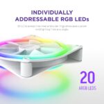 NZXT F120RGB Duo - 120mm Dual-sided RGB Fan - Triple Pack (White) w/RGB Controller - Image 8