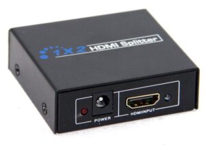 HDMI Splitter 2 Ports 1080P 3D Splitter Ver 1.4 WITH ADAPTER .Connector Type HDMI ; Compatible Devices: Projector, Desktop, Tablet . Cable Type :HDMI