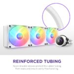 NZXT Kraken 360 RGB - 360mm AIO CPU Liquid Cooler - RL-KR360-W1 - Customizable 1.54" Square LCD Display for Images, Performance Metrics - High-Performance Pump - White