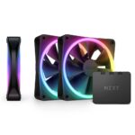 NZXT F120 RGB Duo Triple Pack - 3 x 120mm Dual-Sided RGB Fans with RGB Controller - BLACK