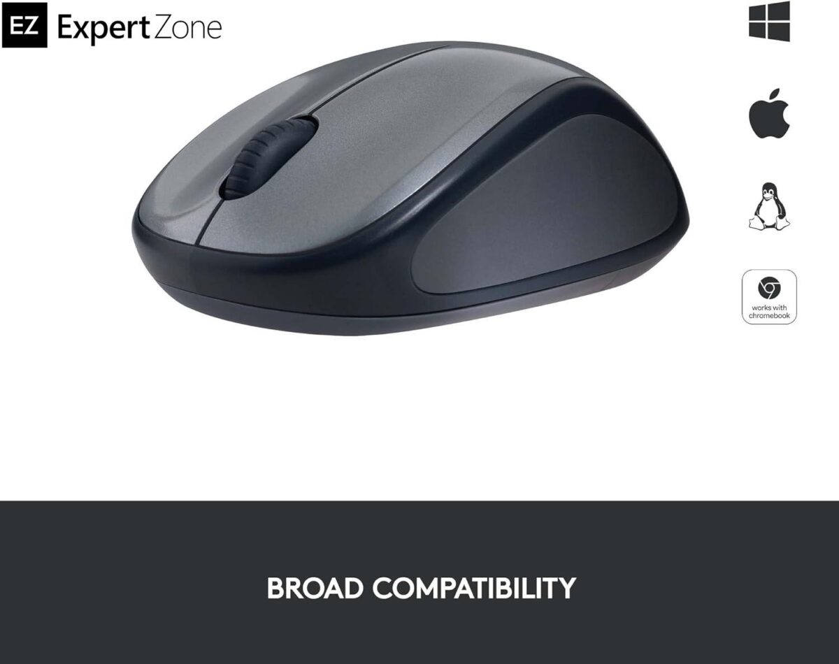 LOGITECH M235 Wireless Optical Mouse  -Smooth optical tracking - USB Receiver - 2.4 GHz wireless connection - DPI (Min/Max): 1000±