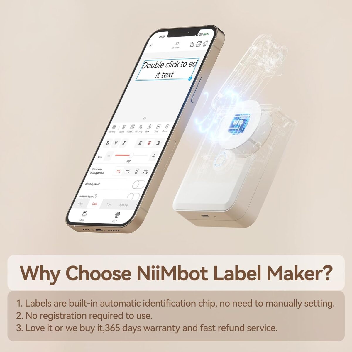 NIIMBOT D110 PORTABLE Thermal Label PRINTER