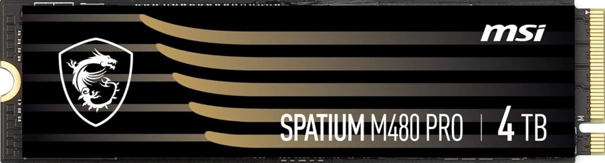 MSI SPATIUM M480 PRO PCIe 4.0 NVMe M.2 4TB Internal SSD PCIe Gen4 NVMe (SPATIUM M480 PRO PCIe 4.0 NVMe M.2 4TB)