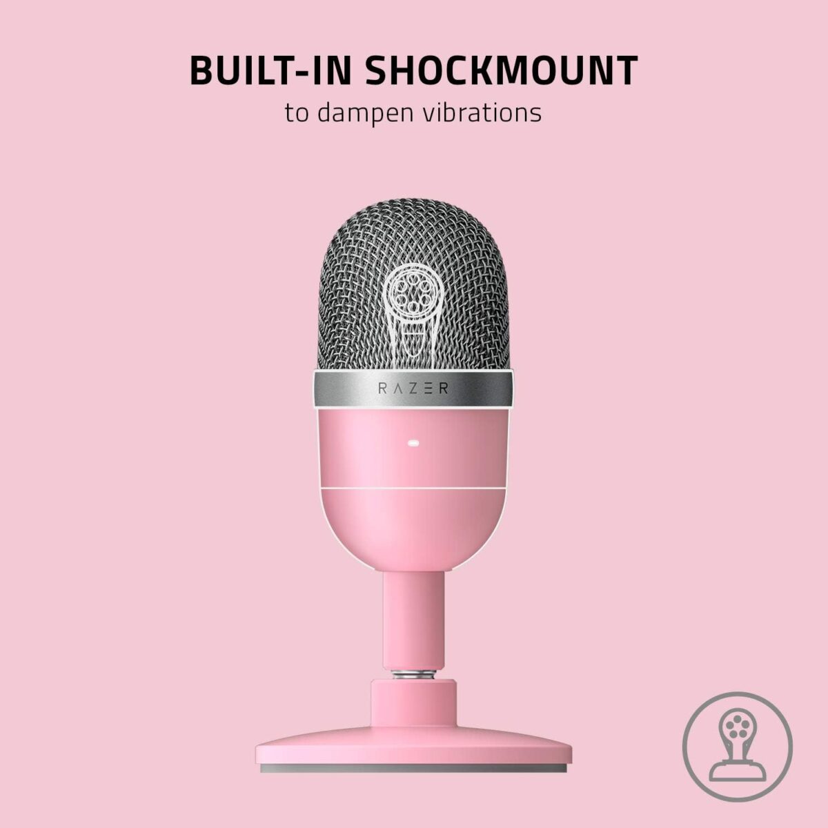 Razer Seiren Mini USB Condenser Microphone: for Streaming and Gaming on PC - Professional Recording Quality - Precise Supercardioid Pickup Pattern - Tilting Stand - Shock Resistant - Quartz Pink