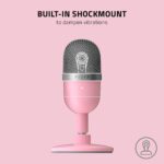 Razer Seiren Mini USB Condenser Microphone: for Streaming and Gaming on PC - Professional Recording Quality - Precise Supercardioid Pickup Pattern - Tilting Stand - Shock Resistant - Quartz Pink