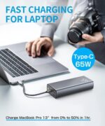 Portable Laptop Charger USB Power Bank  Portable Laptop Charger, PD 65W 30000mAh Power Bank USB C Fast Charging 3-Ports External Battery Pack Portable Charger Compatible with MacBook, , iPad, Tablets, iPhone, Galaxy, Android - UNIVERSAL COMPATIBILITY
