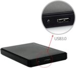 Hard Disk Drive External Enclosure Case Caddy - USB 3.0 SATA, 2.5 inch, for HDD, Solid State Drive SSD - Tool Free - BLACK