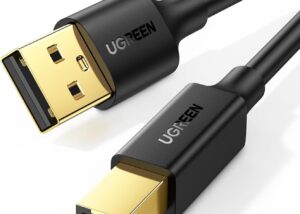 UGREEN 10350 USB Printer Cable - USB A to 2.0 USB B 1.5M High-Speed Printer Cord Compatible with Hp, Canon, , Samsung, Dell, Epson, Lexmark, Xerox, Piano