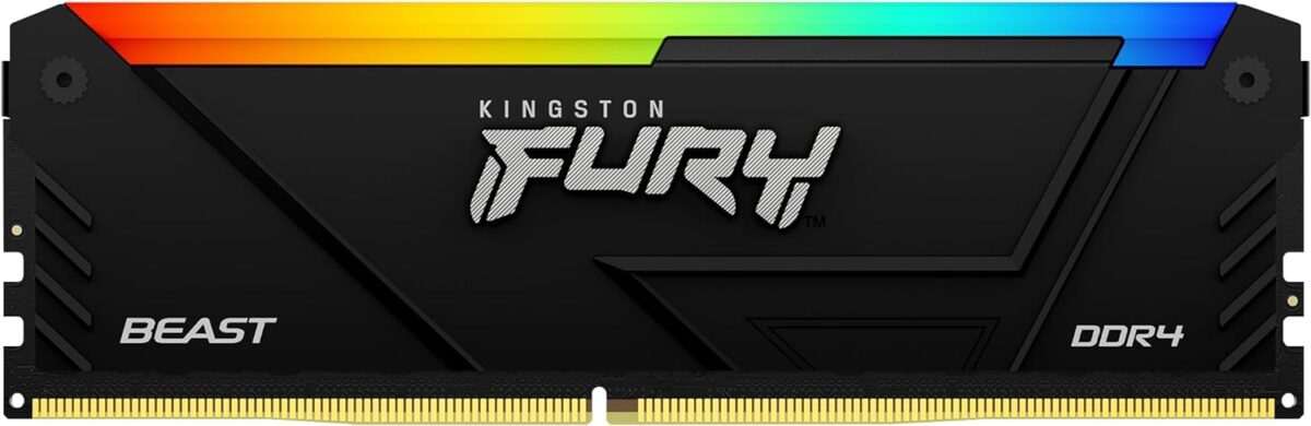 RAM Kingston FURY Beast 16GB 3200MT/s DDR4 CL16 Desktop Memory Single Module | Intel XMP | AMD Ryzen | Plug n Play | RGB Infrared Syncing | KF432C16BB12A/16