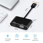 USB 3.0 HDMI  VGA CONVERTER ADAPTOR USB 3.0 to HDMI & VGA, 2 in 1 Adapter USB 3.0 to VGA/HDMI Adapter Converter Dual Multi External Display Sync Output 4K HD 1080P Support Windows 7 8 10 ONLY for Windows