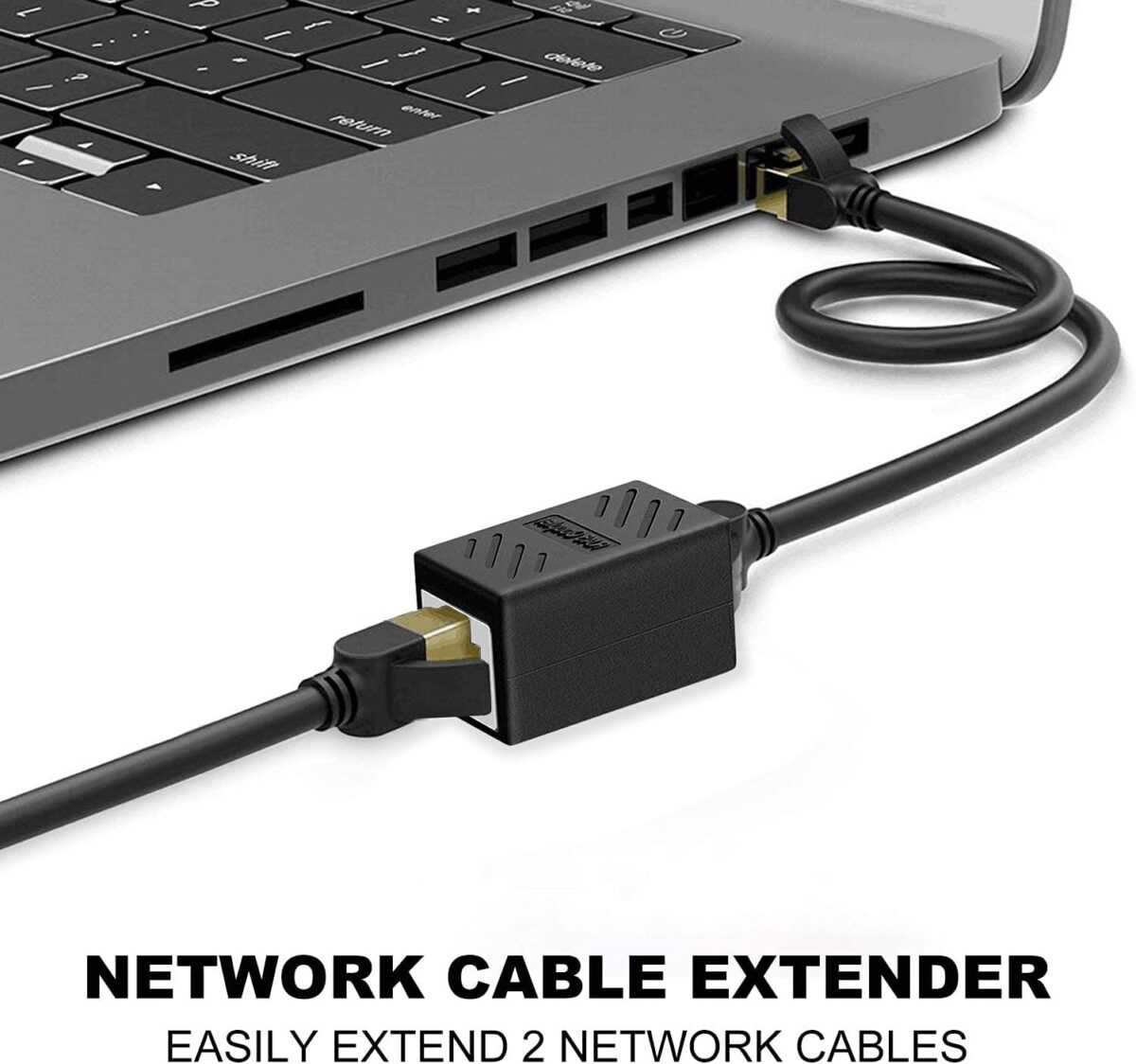 RJ45 Coupler in-Line Coupler Female to Female Ethernet Coupler for Cat7/ Cat6/ Cat5/ Cat5e Ethernet Cable Extender Adapter (Black)