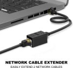 RJ45 Coupler in-Line Coupler Female to Female Ethernet Coupler for Cat7/ Cat6/ Cat5/ Cat5e Ethernet Cable Extender Adapter (Black)