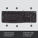 LOGITECH K120 USB BLACK (EN/ARA) KEYBOARD - Image 2