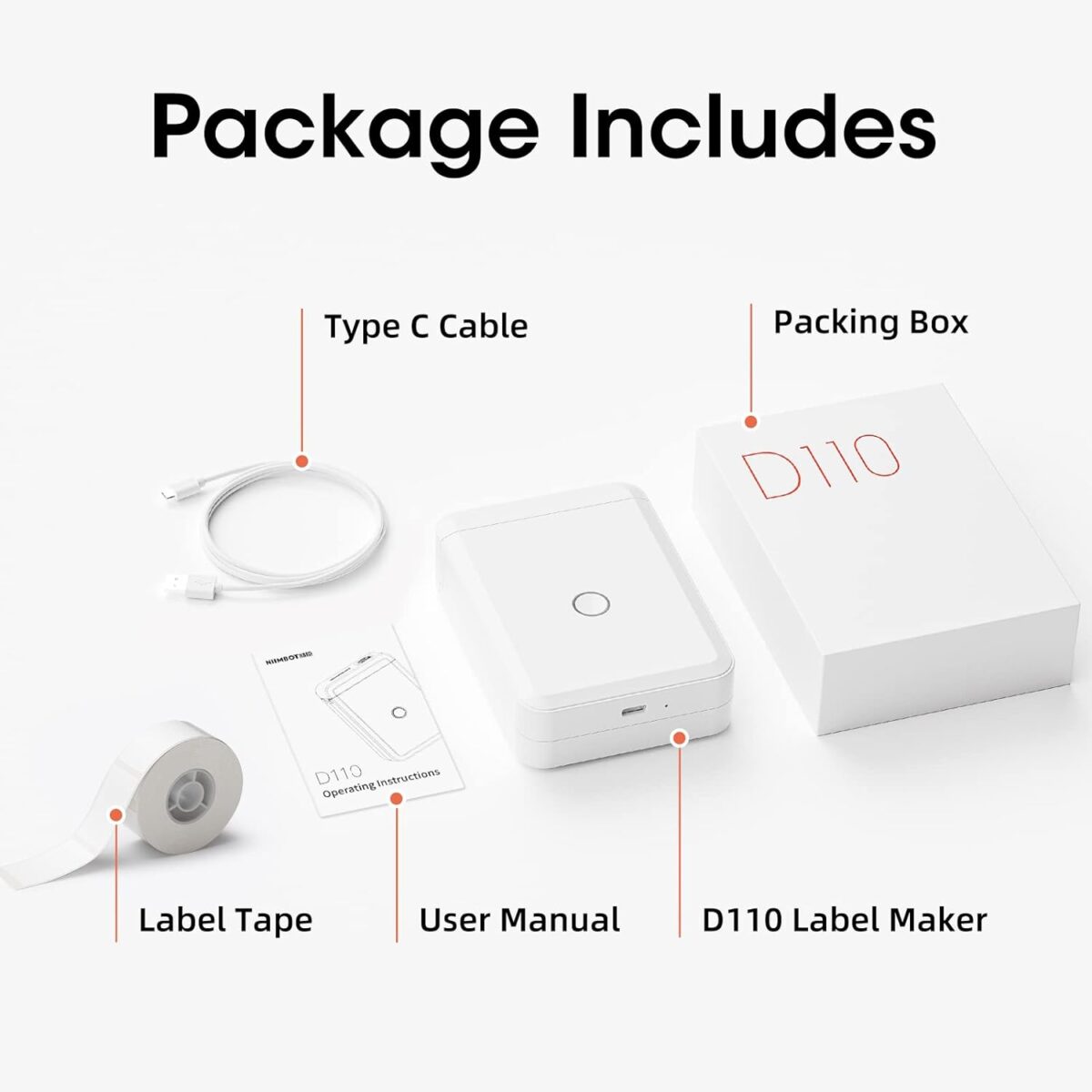 NIIMBOT D110 PORTABLE Thermal Label PRINTER