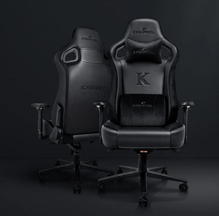 Ergopixel Knight Premium Gaming Chair , Premium leather & suede upholstery , Ergonomic Design , Highly Adjustable Full-Metal 4D Armrests ,Ultra Silence Recline Handle , Thermoright Memory Foam Pillow , Solid Stability Reinforced Base