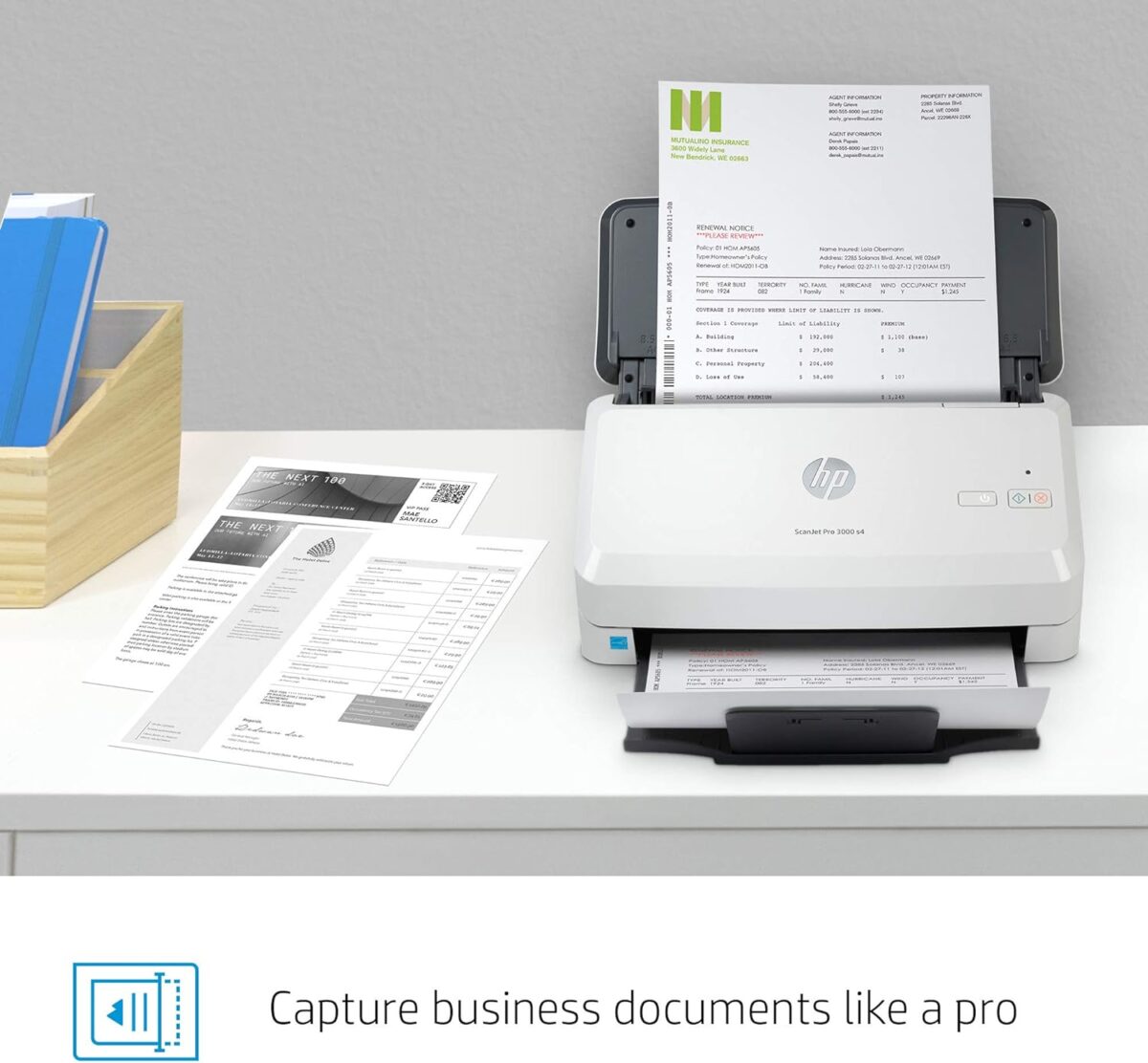 HP ScanJet Pro 3000 s4 Sheet Feed Scanner ; Document scanner ; Max. Paper format A4 ; Scan volume/day (max.): 4,000 pages ; Scan speed (max.): 40.0 ppm