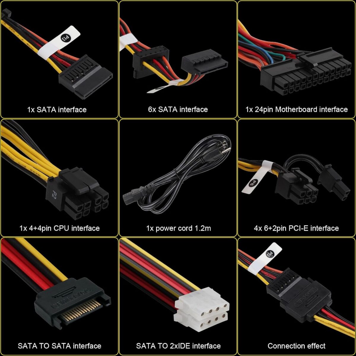 600W Power Supply ATX Gaming PC PSU Active PFC Full Voltage 110/220V Non Modular Computer Power Supplies Bronze for Desktop Server