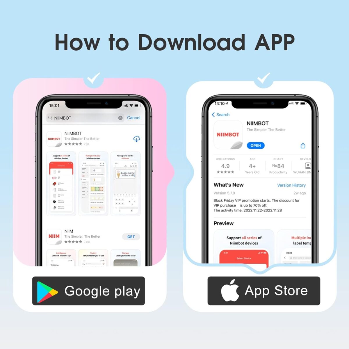 NIIMBOT D110 THERMAL Label PRINTER BLUE