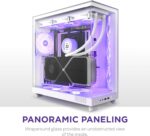 NZXT H6 Flow RGB | CC-H61FW-R1 | Compact Dual-Chamber Mid-Tower Airflow Case | Includes 3 x 120mm RGB Fans | Panoramic Glass Panels | High-Performance Airflow Panels | Cable Management | White