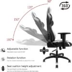 FURGLE CARRY SERIES RACING STYLE BLACK AND WHITE GAMING CHAIR - Image 2