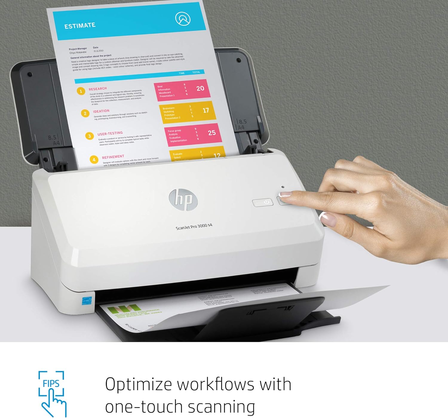 HP ScanJet Pro 3000 s4 Sheet Feed Scanner ; Document scanner ; Max. Paper format A4 ; Scan volume/day (max.): 4,000 pages ; Scan speed (max.): 40.0 ppm