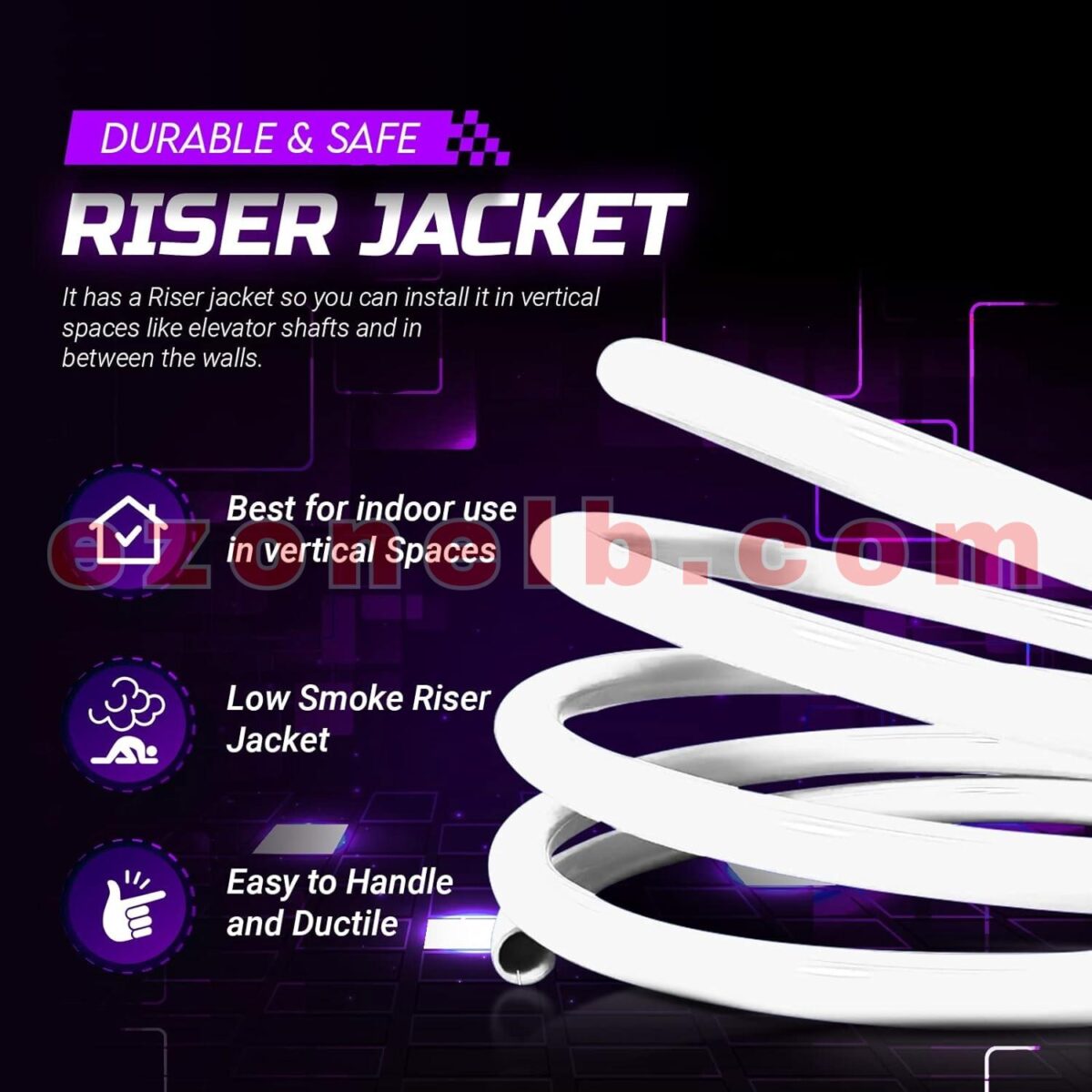 NETLINK Cat 6 Cable 300m - Cat6 Riser (CMR) - 4 Pairs UTP Solid Conductors - 23AWG 550MHz, 1Gbps High Speed Fluke Tested - Bulk Ethernet Cable - (White)