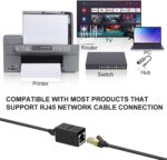 RJ45 Coupler in-Line Coupler Female to Female Ethernet Coupler for Cat7/ Cat6/ Cat5/ Cat5e Ethernet Cable Extender Adapter (Black)