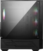 MSI MAG Forge 112R Mid-Tower PC Case - Tempered Glass, ATX, Micro-ATX & Mini-ITX Capacity, Front Mesh Panel, 4 x 120mm ARGB Fans with Hub Controller, Magnetic Dust Filter, USB 3.2 Gen 1 Type-A Ports