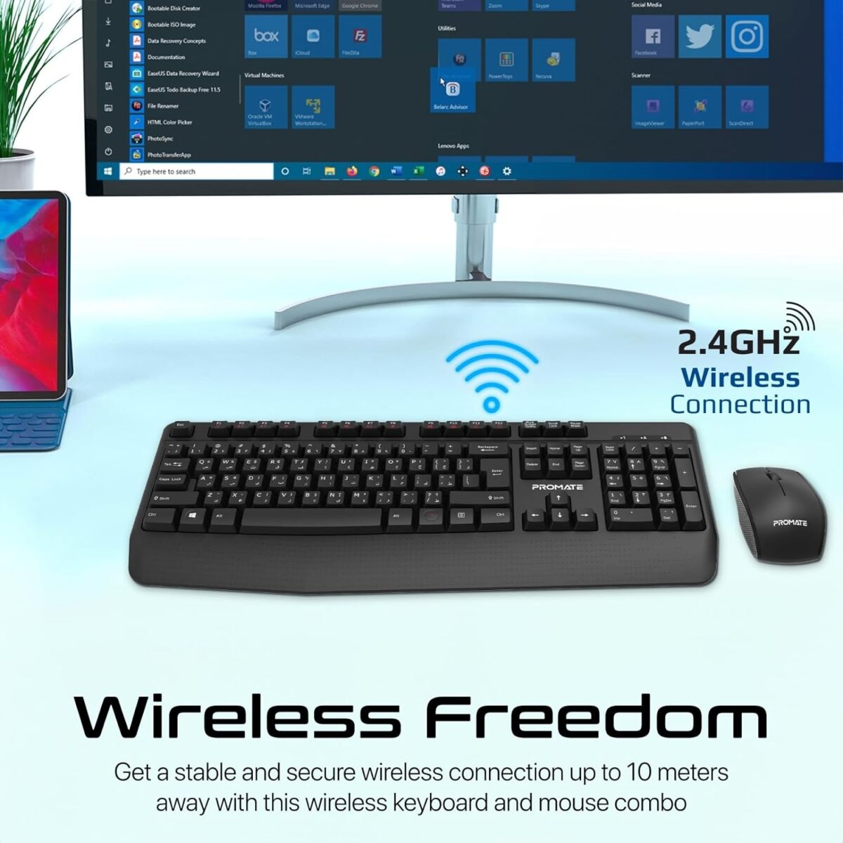  ERGONOMIC WIRELESS Keyboard and Mouse Combo