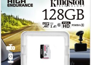 Kingston High Endurance 128GB MicroSD SDXC Flash Memory Card High Performance, 1080P, Full HD, Up to 95MB/S Read, (SDCE/128GB)