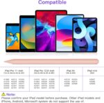 iPad Pencil 2nd Generation with Magnetic Wireless Charging, Apple Pencil 2nd Generation, Smart Pen Compatible with iPad Pro 11 in 1/2/3/4, iPad Pro 12.9 in 3/4/5/6, iPad Air 4/5, iPad Mini 6, Pink