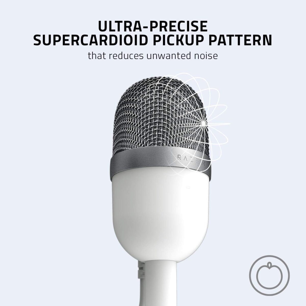 Razer Seiren Mini USB Condenser Microphone: for Streaming and Gaming on PC - Professional Recording Quality - Precise Supercardioid Pickup Pattern - Tilting Stand - Shock Resistant - Mercury White