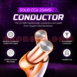 NETLINK Cat 6 Cable 300m - Cat6 Riser (CMR) - 4 Pairs UTP Solid Conductors - 23AWG 550MHz, 1Gbps High Speed Fluke Tested - Bulk Ethernet Cable - (White)