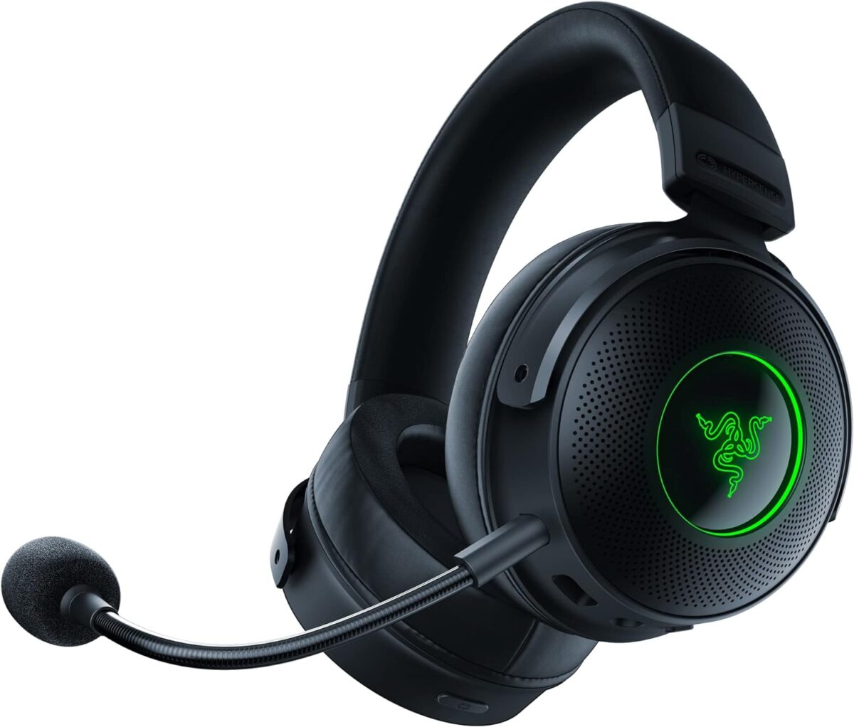 71rxPYrICuL._AC_SL1500_ Razer Kraken V3 Pro HyperSense Wireless Gaming Headset w/Haptic Technology: Triforce Titanium 50mm Drivers - THX Spatial Audio - HyperSpeed Wireless - Hybrid Fabric & Leatherette Memory Foam Cushions