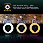 GAMDIAS IRIS M1 Streaming Webcam, Full HD 1080p 60FPS, Premium No Distortion Lens, Adjustable Ring Light, Accurate Auto Focus,BUILD-IN MIC, Works with OBS/StreamLabs/X Split for Twitch, Facebook, YouTube Streamer