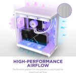 NZXT H6 Flow RGB | CC-H61FW-R1 | Compact Dual-Chamber Mid-Tower Airflow Case | Includes 3 x 120mm RGB Fans | Panoramic Glass Panels | High-Performance Airflow Panels | Cable Management | White