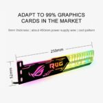 Graphics Card GPU VGA Bracket Holder RGB Customizable Frame Stand Aluminum + Acrylic ,12V RGB 4PIN / 5V ARGB 3PIN , SYNC Customizable , 25cm in length