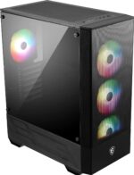 MSI MAG Forge 112R Mid-Tower PC Case - Tempered Glass, ATX, Micro-ATX & Mini-ITX Capacity, Front Mesh Panel, 4 x 120mm ARGB Fans with Hub Controller, Magnetic Dust Filter, USB 3.2 Gen 1 Type-A Ports