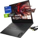 HP OMEN 16 Gaming Laptop, 16.1" QHD(2560 x 1440) 165Hz, 14-Core i9-12900H(Upto 5GHz), RTX 3060, RGB Backlit Keyboard, Ethernet, Thunderbolt 4, WiFi 6, Windows 11 Home, Black(16GB DDR5 RAM | 1TB SSD)