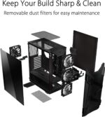 ASUS TUF Gaming GT301 ATX mid-tower compact case with tempered glass side panel, honeycomb front panel, 120mm AURA Addressable RGB fan, headphone hanger and 360mm radiator support.