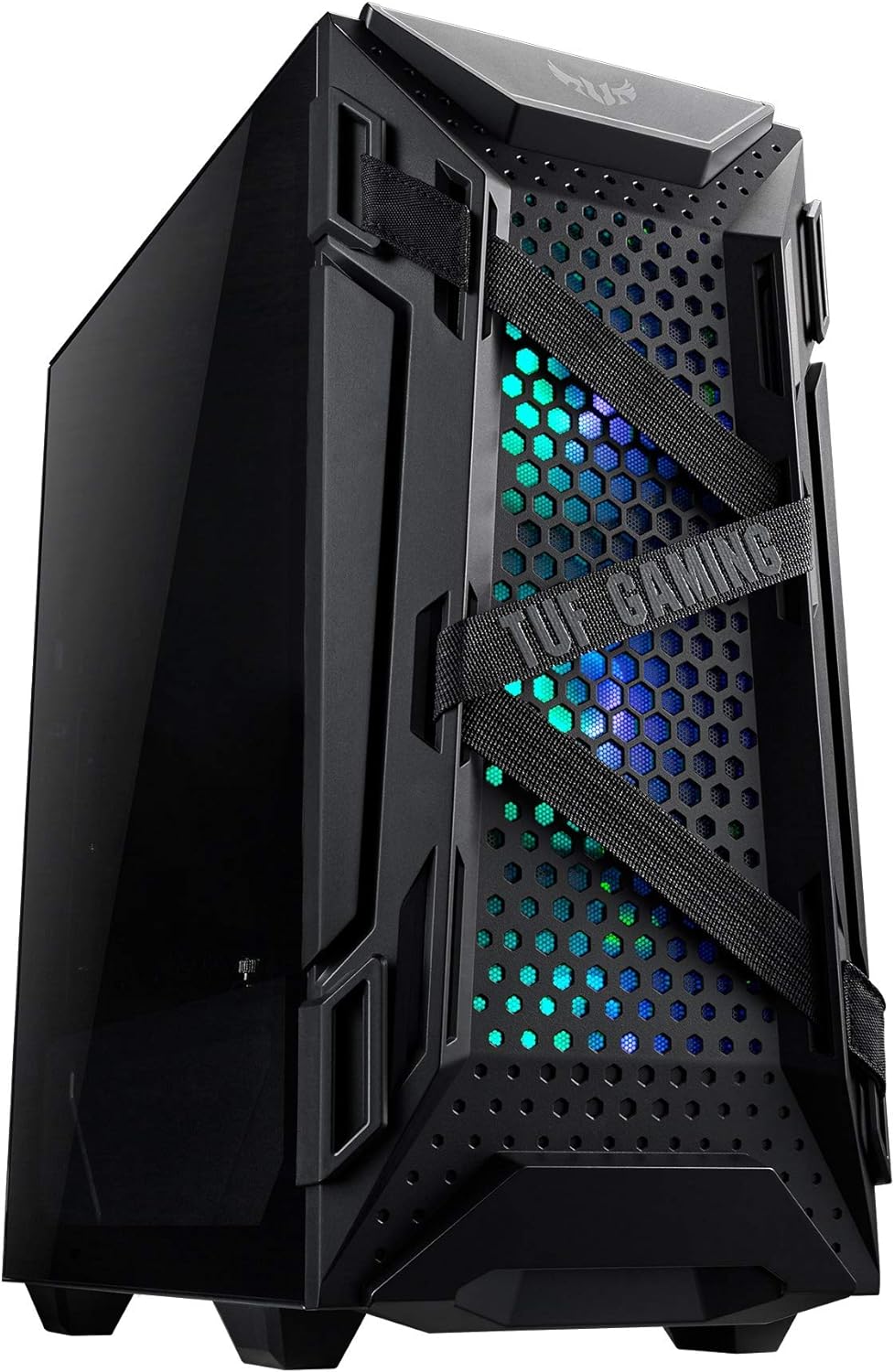 81anm+VxFKL._AC_SL1500_ ASUS TUF Gaming GT301 Mid-Tower Compact Case for ATX Motherboards with honeycomb Front Panel, 120mm AURA Addressable RBG fans, headphone hanger, and 360mm radiator support, 2 x USB 3.2